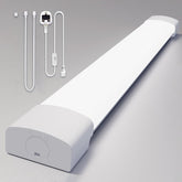 White LED light strip with connectors on a gray background